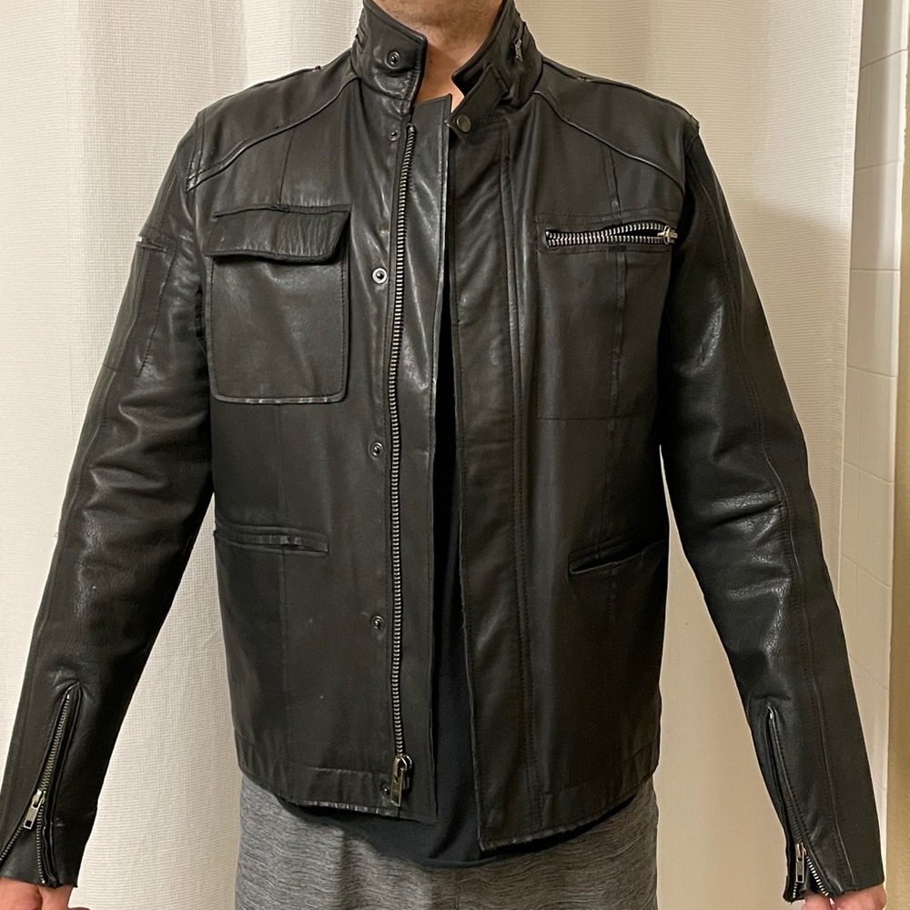 Nice Collective Men’s Leather Biker Jacket size L